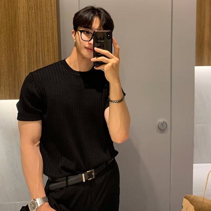Pleated Stretch T-Shirt