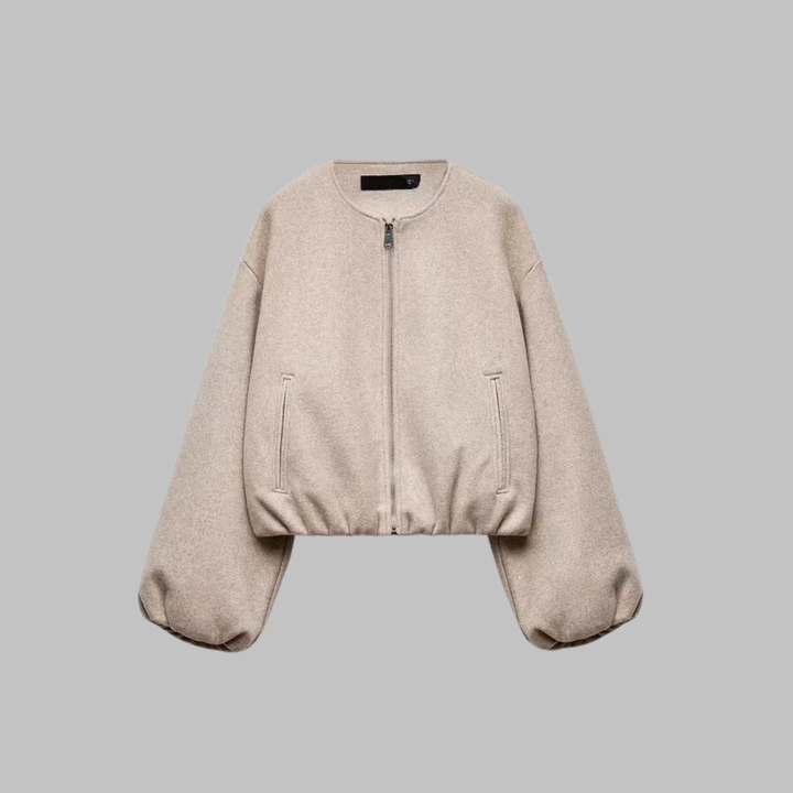 Chic Long Sleeve Zipper Crop Top Jacket