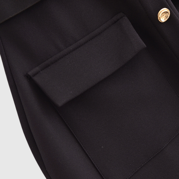 Elegant sheath dress with golden details