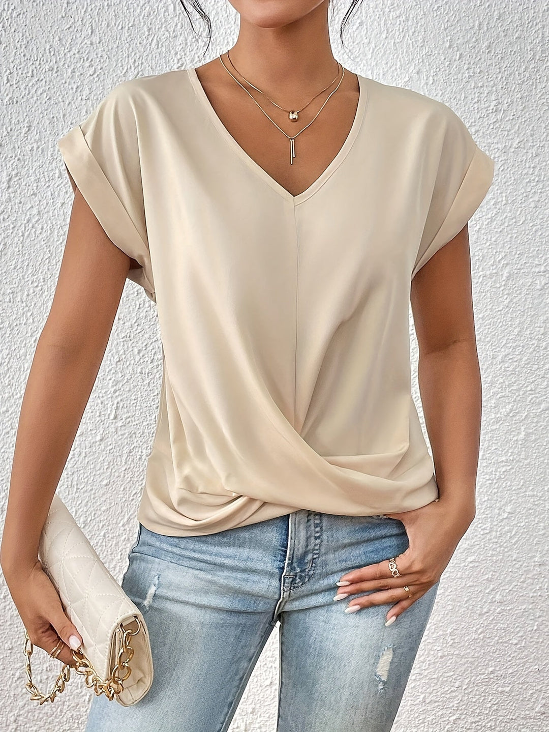 SANNE I LÄSSIGES V-HALS T-SHIRT