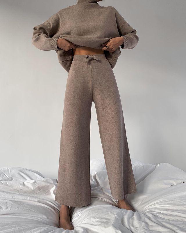 Skylar™ |Knitted solid color loose casual suit