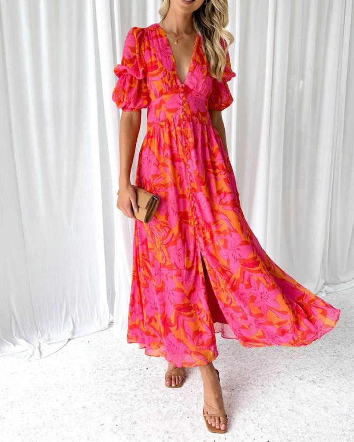 Derana™ – Red-Pink Maxi Dress