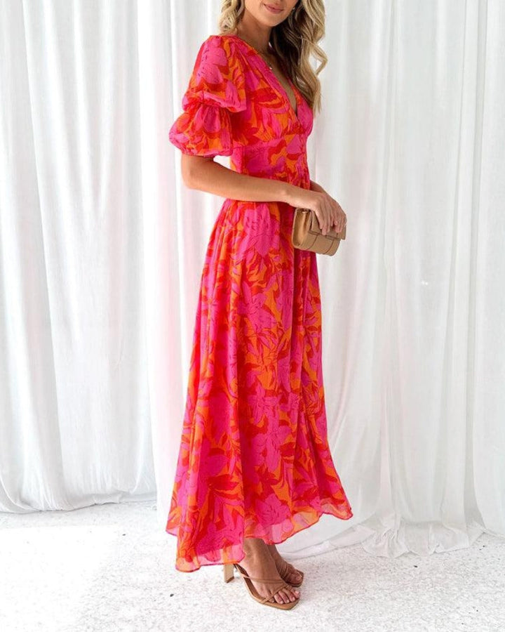 Derana™ – Red-Pink Maxi Dress