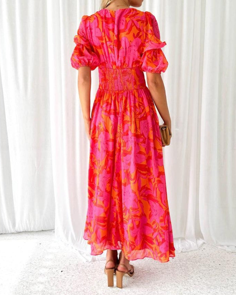 Derana™ – Red-Pink Maxi Dress