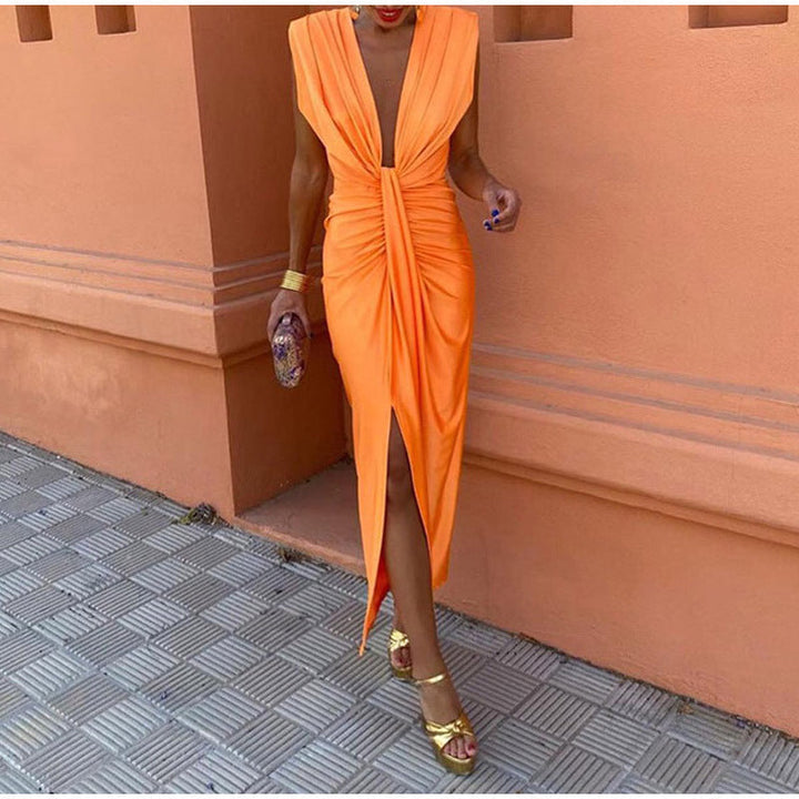 Isabelle – Party Dress with Deep Neckline