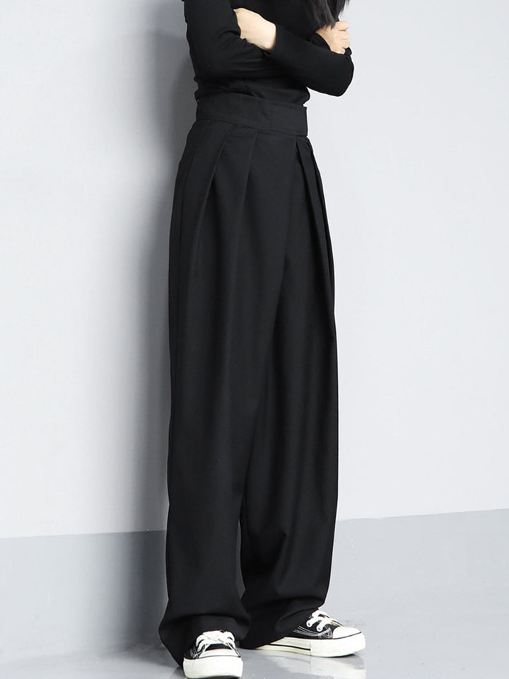 Hook-and-Loop Fastener Wide Leg Velcro Pants