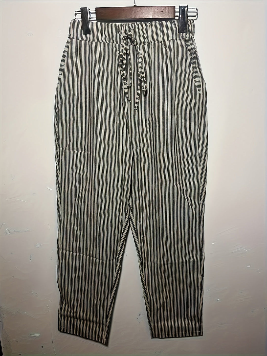 MARLENE™ | Gestreepte Linnen Broek